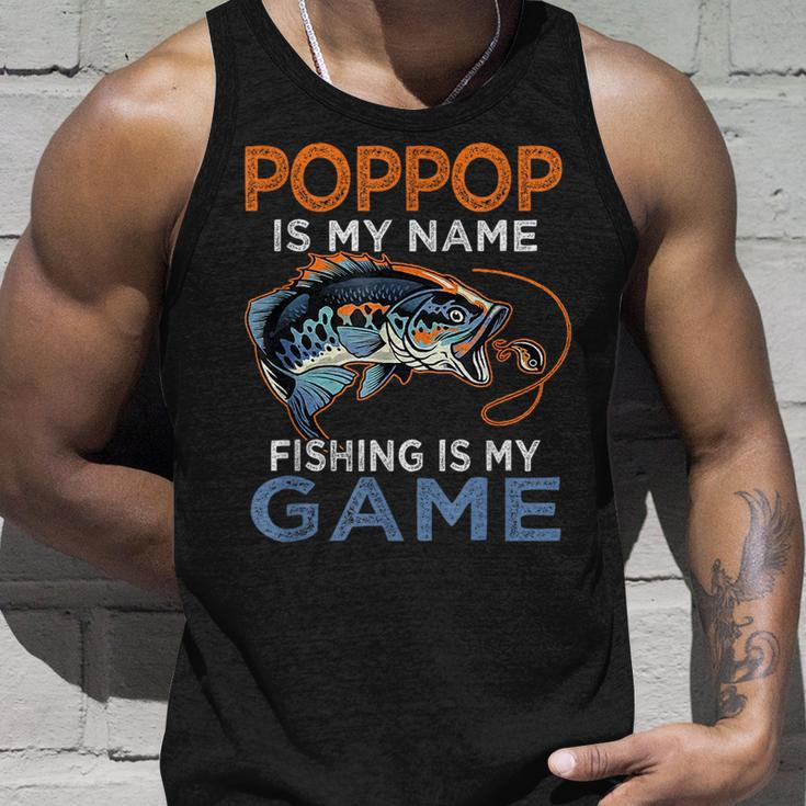 Poppop Is My Name Fishing Is My Game Funny Fathers Day Gift Unisex Tank Top Gifts for Him