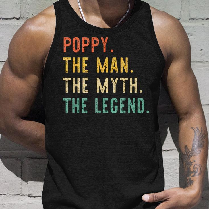 Poppy The Man The Myth The Legend Fathers Day Vintage Retro Unisex Tank Top Gifts for Him