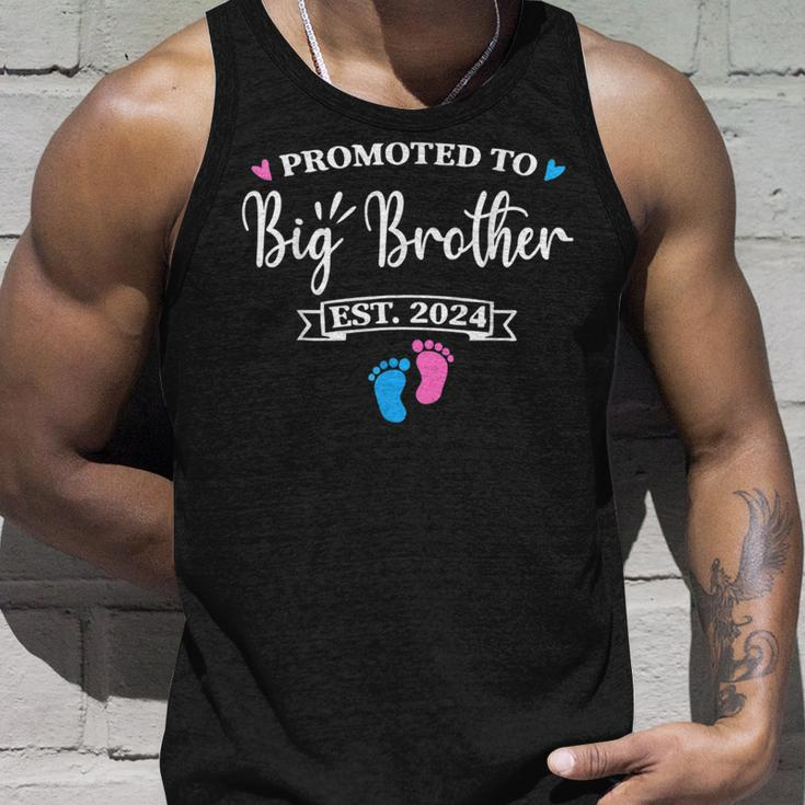 Promoted To Big Brother Est 2024 Pink Or Blue Bro Love You Unisex Tank Top Gifts for Him