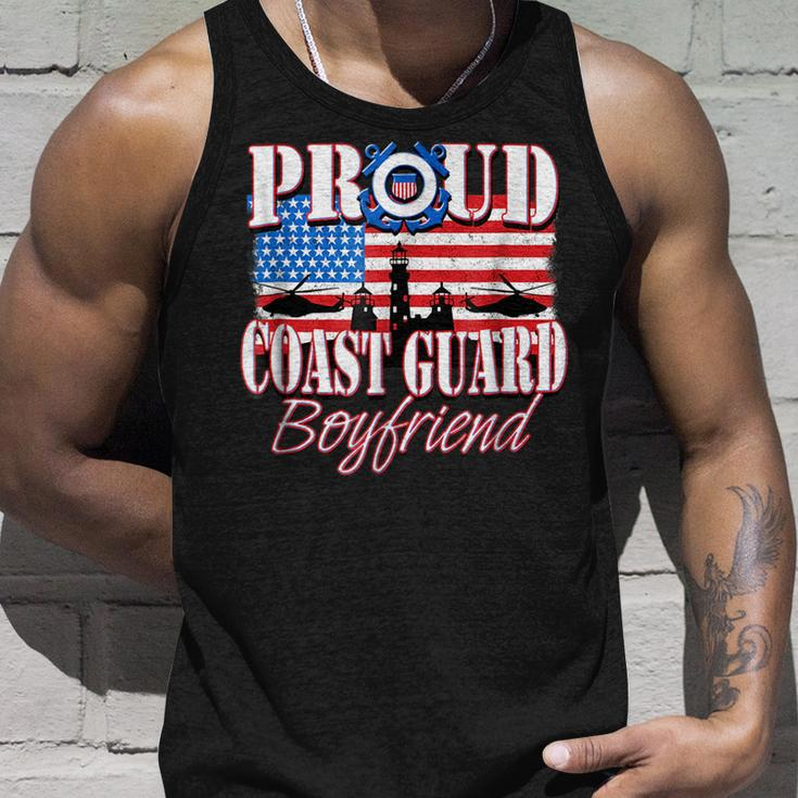 Proud Coast Guard Boyfriend Usa Flag Men Usa Funny Gifts Unisex Tank Top Gifts for Him