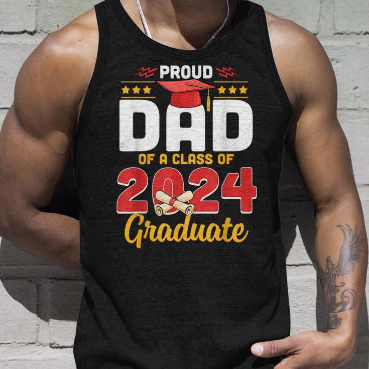 Proud Dad Of A Class Of 2024 Graduate Senior Men Family Unisex Tank Top Gifts for Him