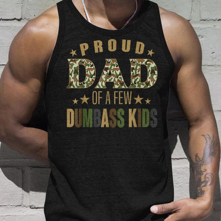 Proud Dad Of A Few Dumbass Kids Happy Vintage Fathers Day Unisex Tank Top Gifts for Him
