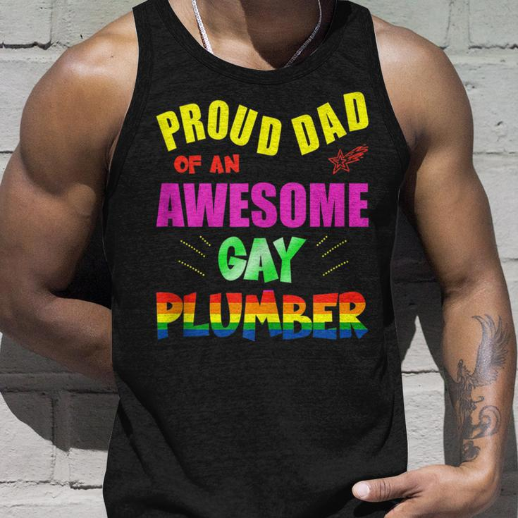 Proud Dad Of An Awesome Gay Plumber Lgbt Gay Pride Unisex Tank Top Gifts for Him