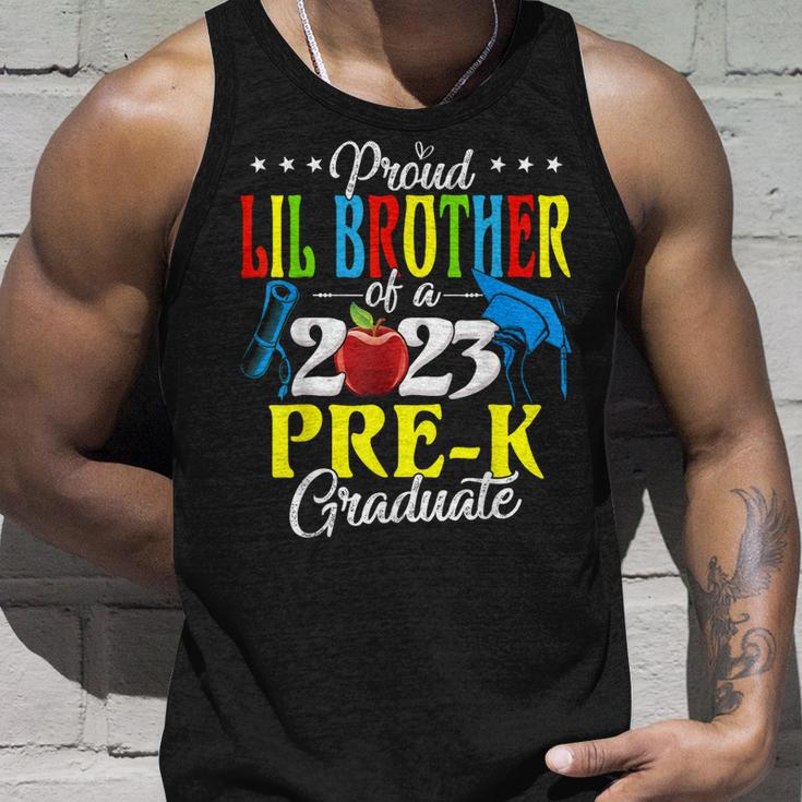 Proud Lil Brother Of A 2023 Prek Graduate Family Lover Unisex Tank Top Gifts for Him