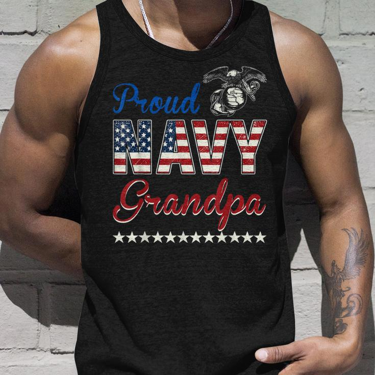 Proud Navy Grandpa Usa American Flag Unisex Tank Top Gifts for Him