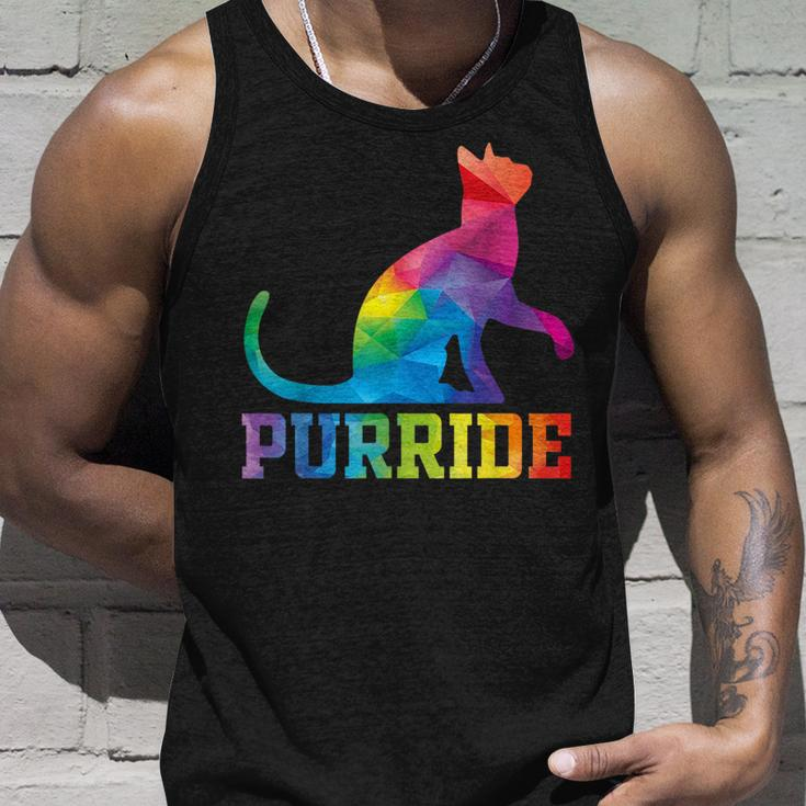 Purride Cat Gay Pride Lgbt Month 2023 Lgbt Love Cat Gift Unisex Tank Top Gifts for Him