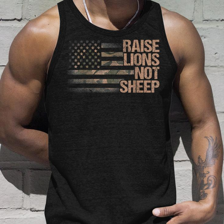 Raise Lions Not Sheep American Flag Patriot Patriotic Unisex Tank Top Gifts for Him