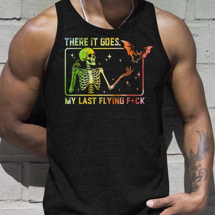 There It Goes My Last Flying Fuck Skeleton Tie Dye Tank Top Gifts for Him