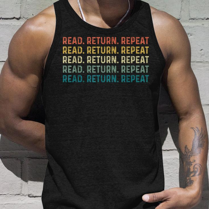 Read Return Repeat Cute Librarian Library Worker Unisex Tank Top Gifts for Him