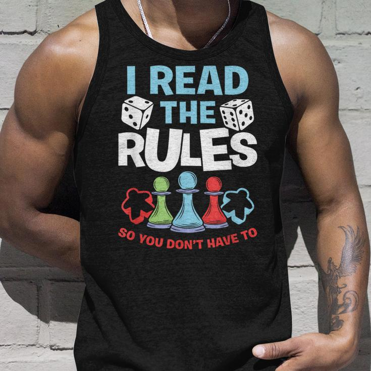 I Read The Rules Board Dice Chess Board Gaming Board Gamers Tank Top Gifts for Him