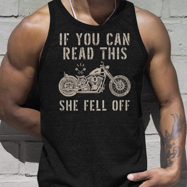 If You Can Read This She Fell Off Distressed Motorcycle Tank Top Gifts for Him