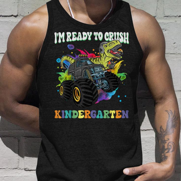 Ready To Crush Kindergarten First Day Of School Dinosaur Boy Tank Top Gifts for Him