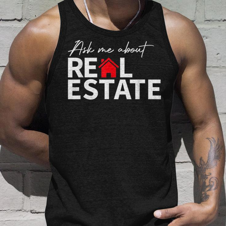 Real Estate Agent Funny Realtors Ask Me About Real Estate Unisex Tank Top Gifts for Him