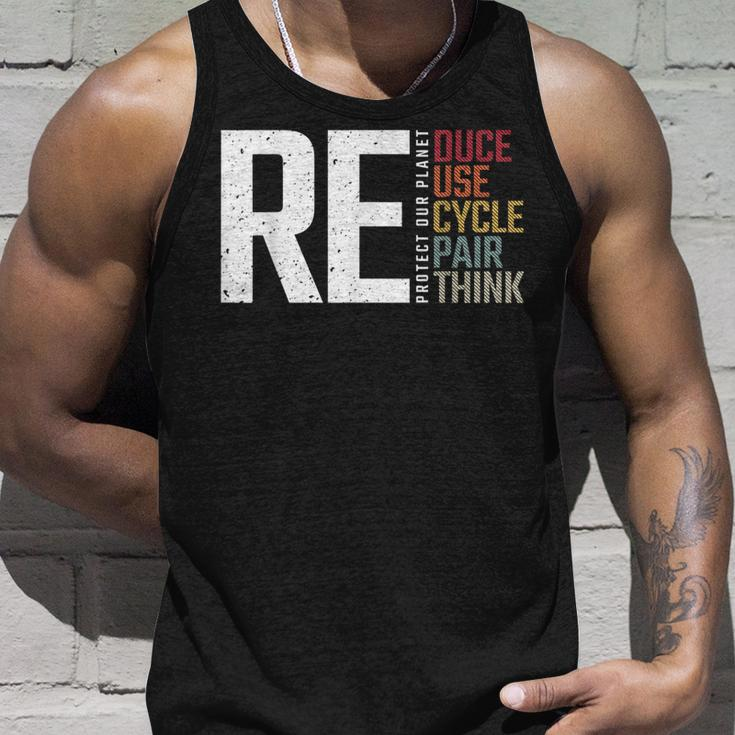 Reduce Reuse Recycle Rethink Repair Earth Day Environmental Unisex Tank Top Gifts for Him