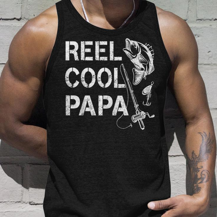 Reel Cool Papa Fishing Dad Gifts Fathers Day Fisherman Fish Unisex Tank Top Gifts for Him
