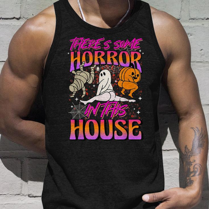 Theres Some Horrors In This House Ghost Pumpkin Halloween Unisex Tank Top Gifts for Him
