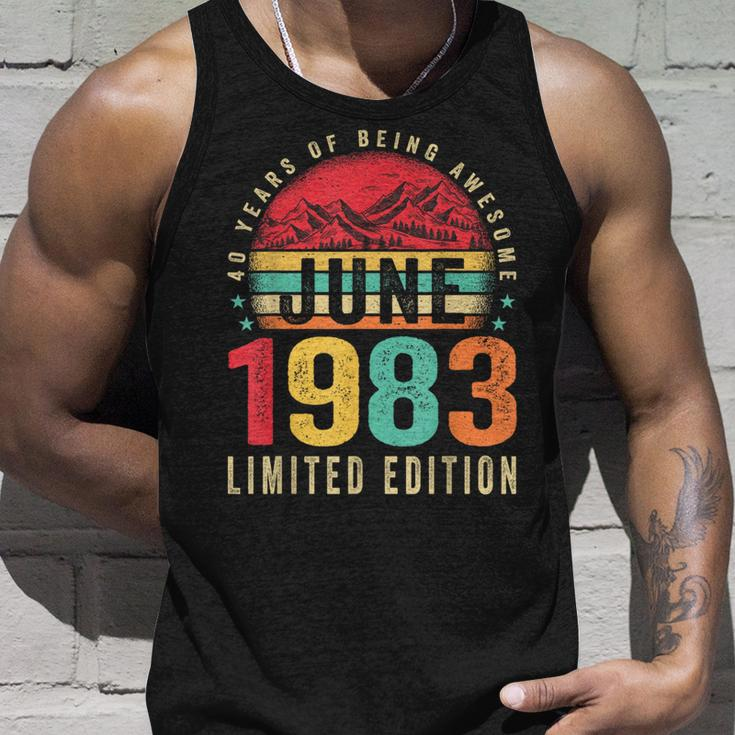 Retro 40Th Birthday Gifts Vintage Awesome Since June 1983 Unisex Tank Top Gifts for Him