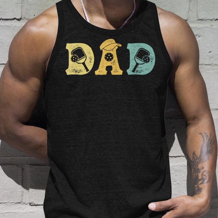 Retro Pickleball Dad Paddles Ball Fathers Day Pickleball Unisex Tank Top Gifts for Him