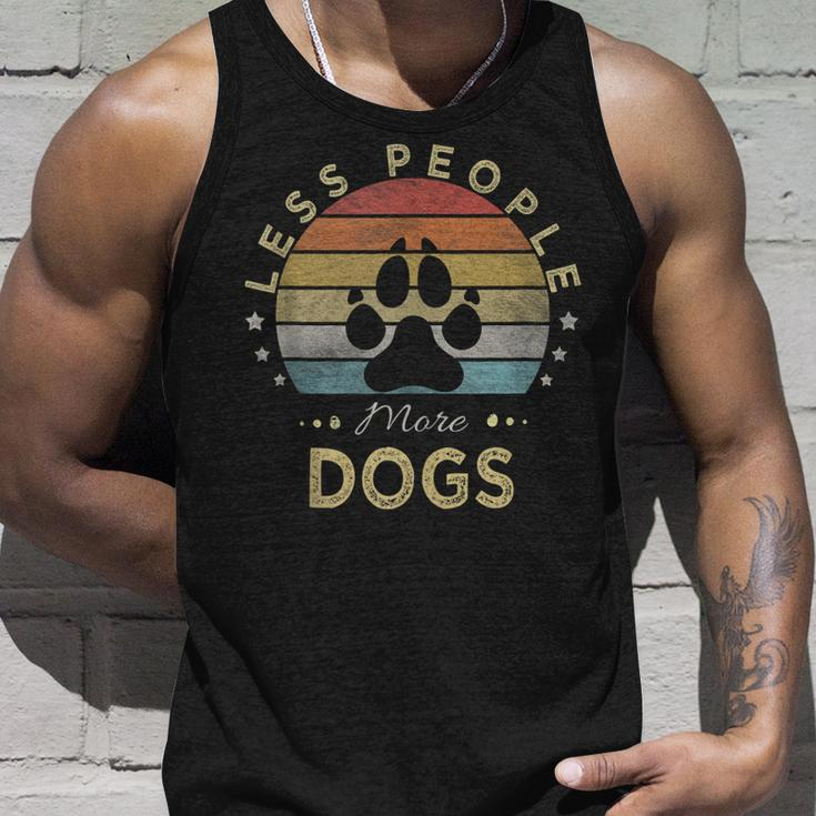 Retro Vintage Less People More Dogs Gift For Women Unisex Tank Top Gifts for Him