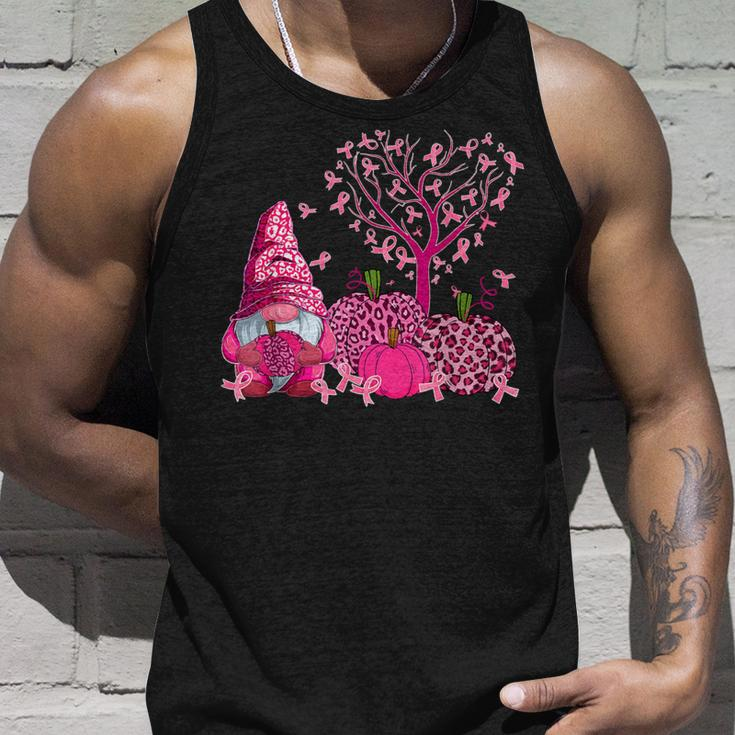 Ribbon Heart Tree Pink And Gnomes Breast Cancer Awareness Tank Top Gifts for Him