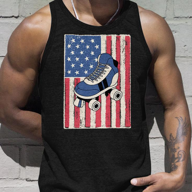 Roller Skate For Men Skating American Flag Patriotic Patriotic Tank Top Gifts for Him