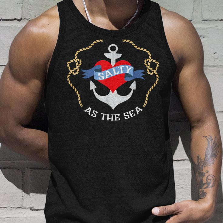 Salty As The Sea Nautical Anchor Unisex Tank Top Gifts for Him