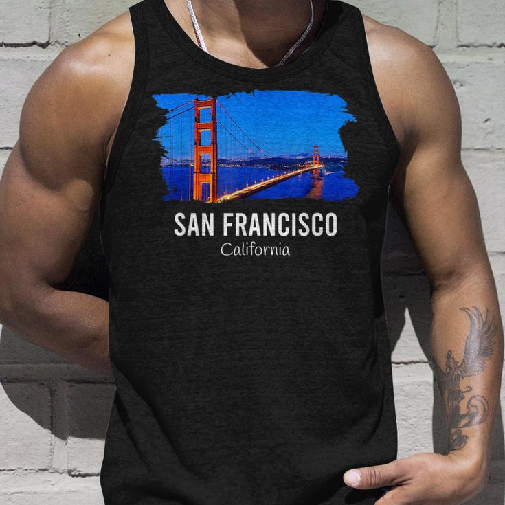 San Francisco California Bay Area Golden Gate Bridge Skyline Tank Top Gifts for Him