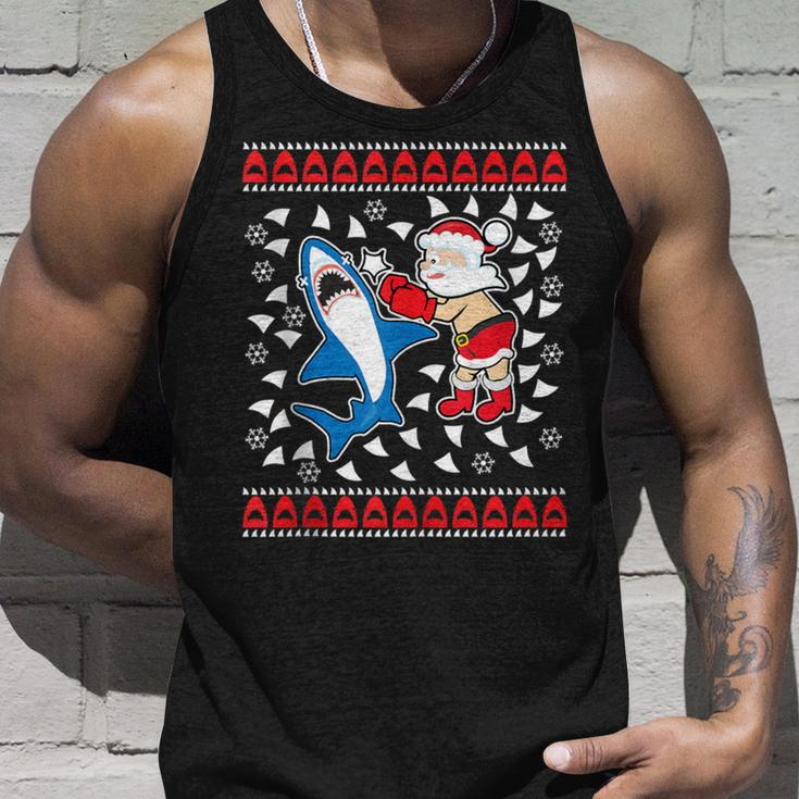 Santa Vs Shark Ugly Christmas Sweater Tank Top Gifts for Him