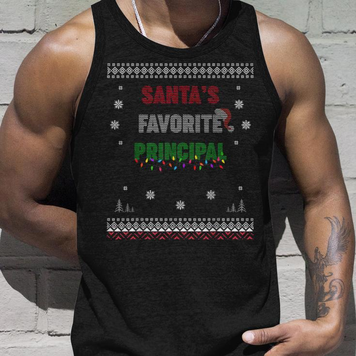 Santa's Favorite Principal Ugly Sweater Christmas Tank Top Gifts for Him