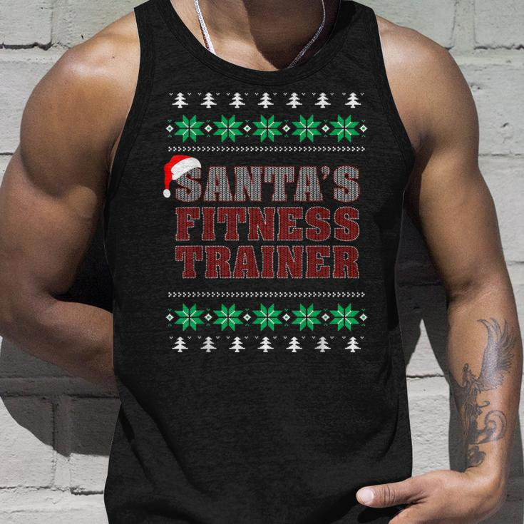 Santa's Fitness Trainer -Ugly Christmas Sweater Tank Top Gifts for Him