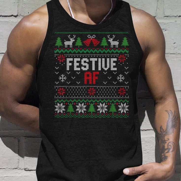 Sassy Tacky Ugly Christmas Festive Af Sweater Tank Top Gifts for Him