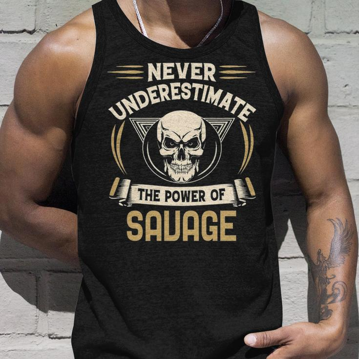 Savage Name Gift Never Underestimate The Power Of Savage Unisex Tank Top Gifts for Him