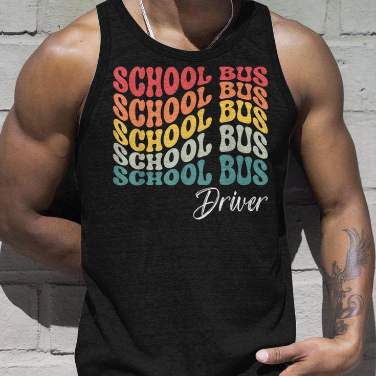 School Bus Driver Groovy Retro Back To School Driver Tank Top Gifts for Him