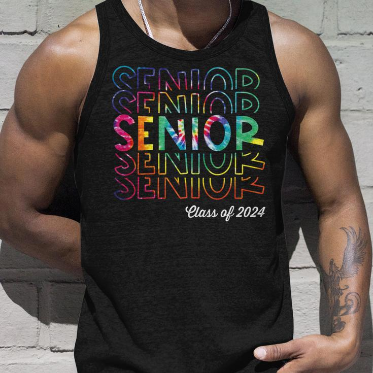Senior 2024 Retro Tye Dye 2024 High School Graduate Class Unisex Tank Top Gifts for Him