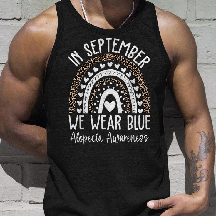 In September We Wear Blue Alopecia Areata Awareness Month Tank Top Gifts for Him