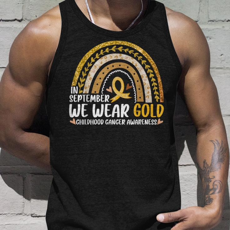 In September We Wear Gold Childhood Cancer Awareness Family Tank Top Gifts for Him