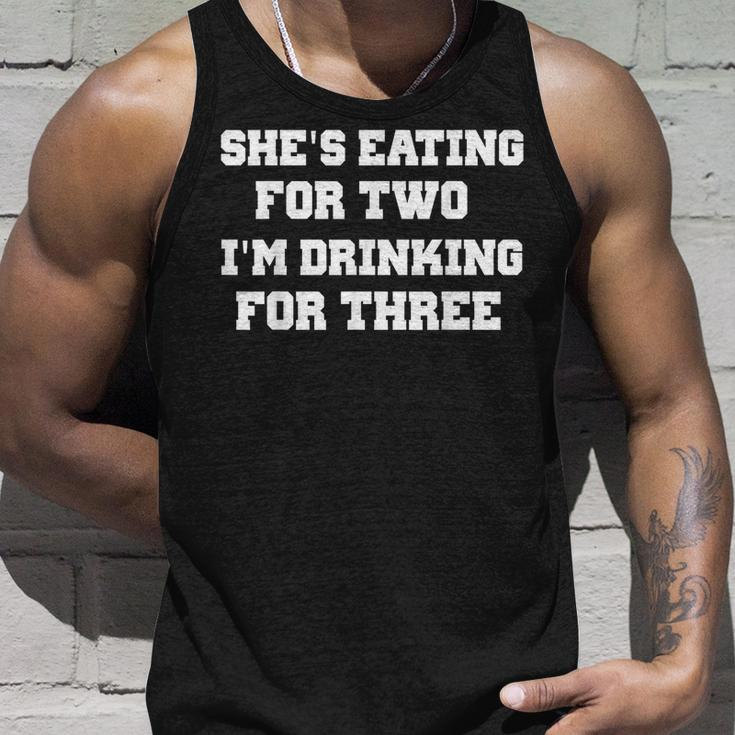 Shes Eating For Two Im Drinking For Three Drinking Tank Top Gifts for Him