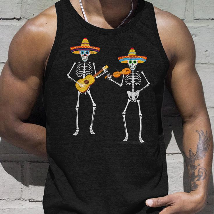 Skeleton Sombreros Guitar Fiesta Cinco De Mayo Mexican Party Tank Top Gifts for Him