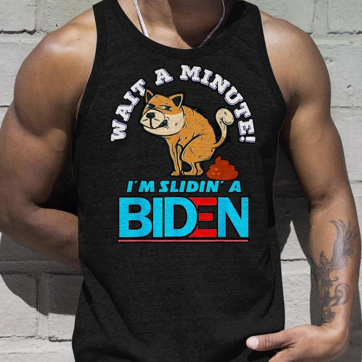 Slidin Biden Funny Dog Trump Political Sarcasm Unisex Tank Top Gifts for Him