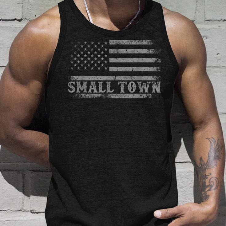 Small Town Strong Usa Flag Front And Back Patriotic American Unisex Tank Top Gifts for Him