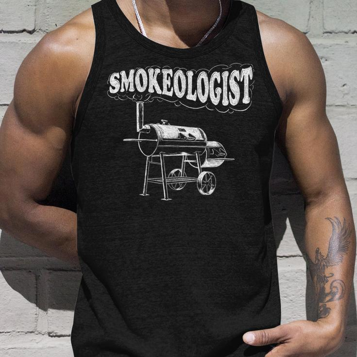 Smokeologist Funny Pitmaster Bbq Smoker Grilling Unisex Tank Top Gifts for Him