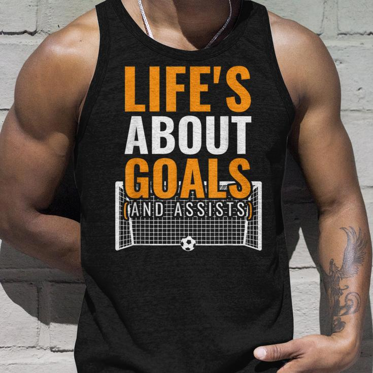 Soccer For Boys Life's About Goals Boys Soccer Tank Top Gifts for Him