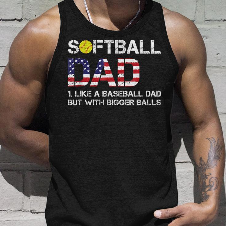 Softball Dad Baseball Bigger Balls Usa Flag For Dad Tank Top Gifts for Him