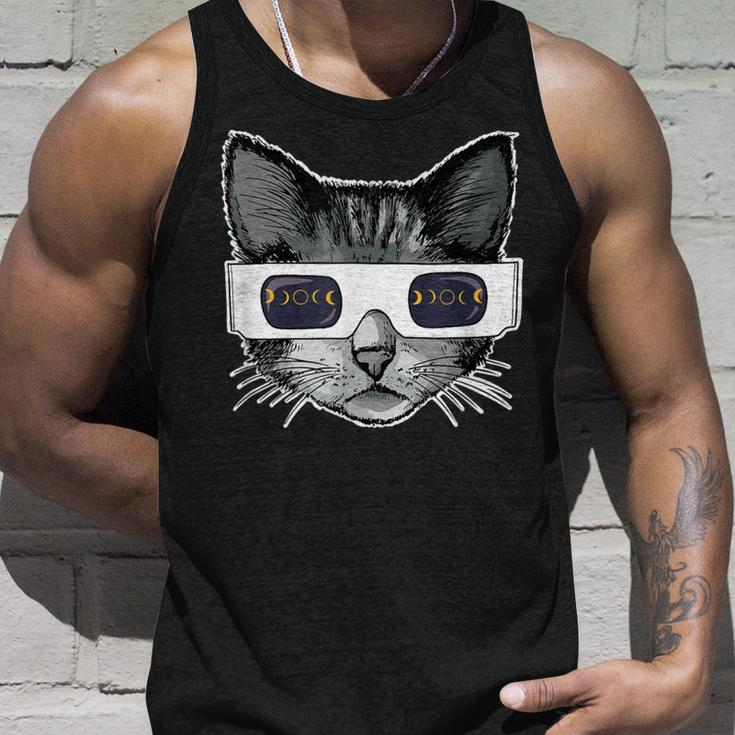 Solar Eclipse Cat Wearing Solar Eclipse Glasses Tank Top Gifts for Him