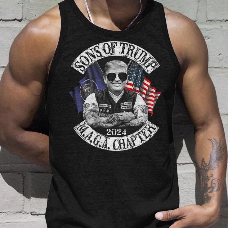 Sons Of Trump Maga Chapter 2024 On Back Maga Funny Gifts Unisex Tank Top Gifts for Him