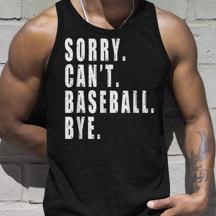 Sorry Cant Baseball Bye Funny Saying Coach Team Player Unisex Tank Top Gifts for Him