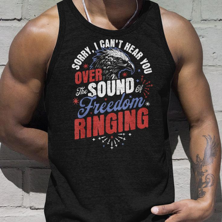 Sorry Cant Hear You Sound Of Freedom Ringing 4Th Of July Unisex Tank Top Gifts for Him