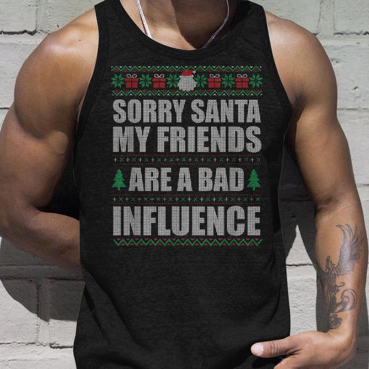 Sorry Santa Friends Bad Influence Ugly Christmas Sweater Tank Top Gifts for Him