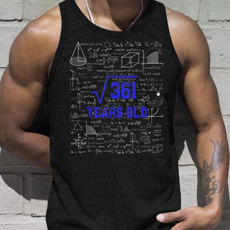 Square Root Of 361 19Th Birthday 19 Years Old Math Bday Math Tank Top Gifts for Him