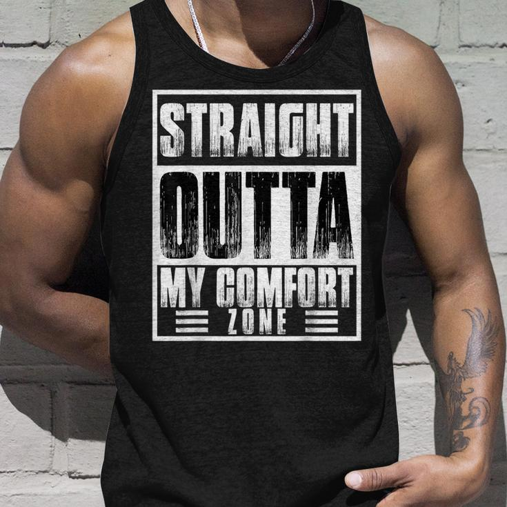 Straight Outta My Comfort Zone Self-Improvement Motivational Tank Top Gifts for Him